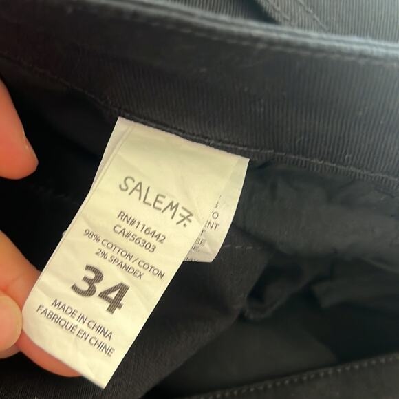 Salem7 Skeleton Black Denim Jeans Black Stretch Rhinestone Exposed Fly 34 - Picture 10 of 10